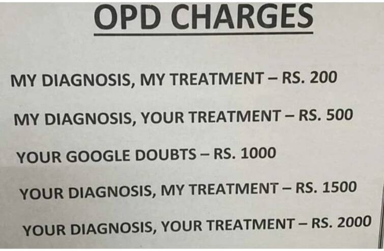 A doctor shocked those who came to Google and wanted to get the same kind of treatment with him. Verity Doctor Fee : ఆ డాక్టర్ ఫీజు చార్ట్ చూస్తే మైండ్ బ్లాంకే - సొంత వైద్యం చేసుకునే వాళ్లకి స్పెషల్ !