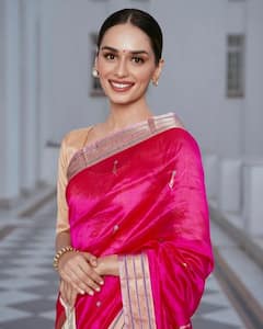 Manushi Chhillar Is An Epitome Of Grace In Silk Saree - SEE PICS