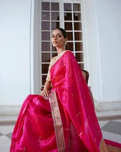 Manushi Chhillar Is An Epitome Of Grace In Silk Saree - SEE PICS