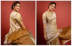 Pooja Hegde Photos: સાડી પહેરીને કમાલના પોઝ આપતી દેખાઈ પૂજા હેગડે, ફેન્સના દિલ થયા ઘાયલ