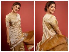 Pooja Hegde Photos: साड़ी पहने कमाल के पोज़ देतीं बला की खूबसूरत लगीं पूजा हेगड़े, कातिलाना अदाएं बना देंगी दीवाना!