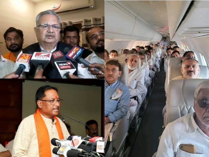 Chhattisgarh News BJP Attacks on CM Bhupesh Baghel after haryana congress mla reached raipur for Rajjya Sabha Elections 2022 ann Chhattisgarh News: हरियाणा के कांग्रेस विधायकों के रायपुर पहुंचते ही हमलावर हुई BJP, सीएम बघेल को बताया 'ATM और इंतजाम अली'