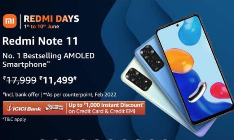 Amazon Deal: 10 हजार से भी कम में मिल रहा है Redmi का ये सबसे ज्यादा बिकने वाला फोन! Redmi Phone Under 10000 64MP Redmi phone On Amazon Redmi Note 11 specifications Amazon Deal: 10 हजार से भी कम में मिल रहा है Redmi का ये सबसे ज्यादा बिकने वाला फोन!