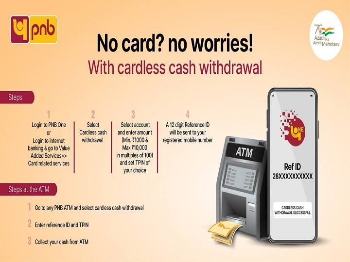 PNB Cardless Cash Withdrawal Follow these step for Cardless Cash Withdrawal by PNB ATM PNB Cardless Withdrawal: पीएनबी ग्राहकों का घर पर छूट गया है एटीएम तो न हो परेशान! इस आसान प्रोसेस के जरिए करें कार्डलेस कैश विड्रॉल