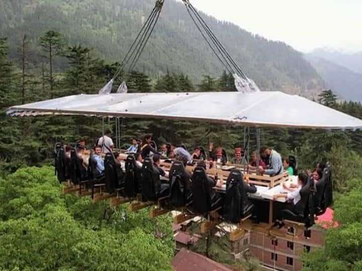 Himachal Pradesh, Manali newest tourist attraction first flying restaurant Himachal News: अब लीजिए हवा में खाने का मजा, मनाली में खुला पहला फ्लाइंग रेस्टोरेंट