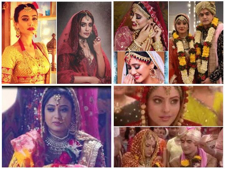 Shivangi Joshi Shraddha Arya Surbhi Jyoti Shweta Tiwari iErica Fernandes Drashti Dhami Aamna Sharif These Actress Become Brode Many Times In Same Show TRP में बढ़ोतरी के लिए इन हसीनाओं को रील लाइफ में कई बार बनना पड़ा दुल्हन, लिस्ट देख शॉक्ड हो जाएंगे आप!