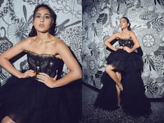 IIFA 2022 Photos: Sara Ali Khan Stuns In Black Off Shoulder Tulle Gown