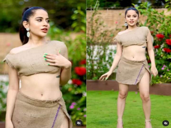 Urfi Javed made dress from a bori in 10 mins watch video Urfi Javed Viral Video: उर्फी जावेद का लेटेस्‍ट वीडियो देख चकरा जाएगा सिर, बोरी से 10 मिनट में बना ली ड्रेस