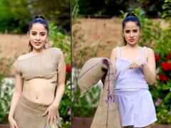 Urfi Javed :  काचा, प्लास्टिकनंतर आता पोत्यापासून ड्रेस; उर्फीचा नवा लूक पाहून नेटकऱ्यांच्या भुवया उंचावल्या