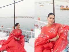 Photos: રેડ સૂટમાં Esha Guptaના શાનદાર પૉઝ, સાદગી જોઇને ફેન્સ થયા દિવાના, જુઓ.......