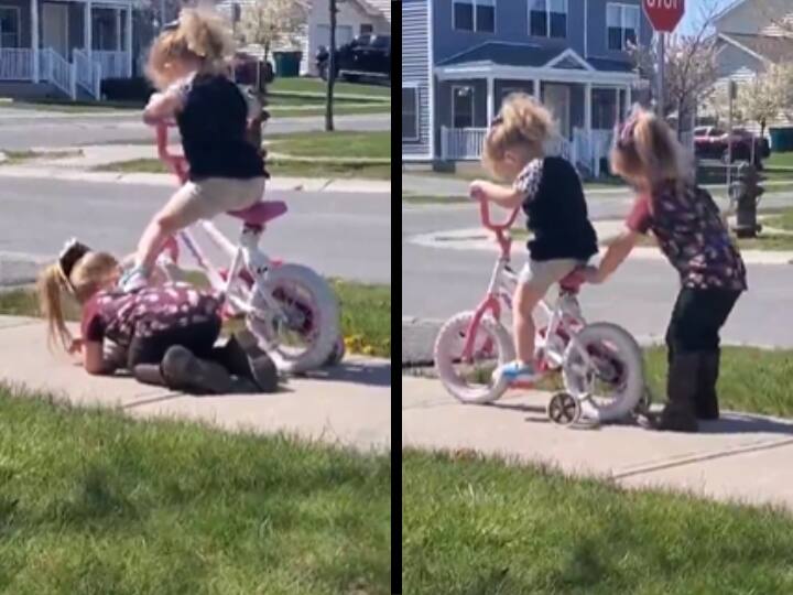 Two little sisters video viral on social media Watch: दो नन्ही बहनों के बीच इस प्यार को देख आपकी आंखों में भी आ जाएंगे आंसू, वीडियो वायरल