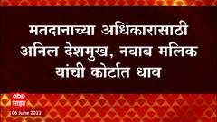 Anil Deshmukh यांच्या अर्जावर आज सुनावणी, देशमुख मलिकांना मतदान करता येणार? : ABP Majha