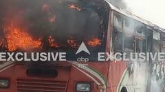 सड़क पर दौड़ रही रोडवेज बस में भीषण आग, सभी सवारियों को सुरक्षित निकाला | Firozabad