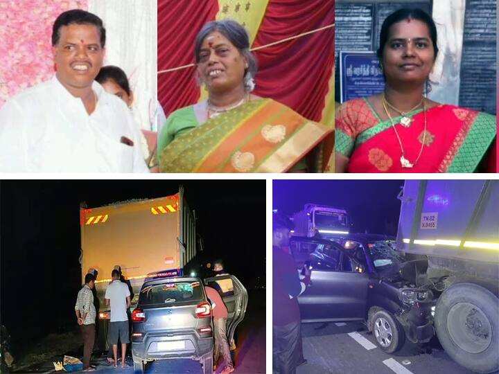 Tindivanam Three people, including a mother and son, were killed when a car collided with a tipper truck in Tindivanam திண்டிவனம்: டிப்பர் லாரி மீது கார் மோதியதில் தாய் மகன் உள்பட 3 பேர் பலி; 5 பேருக்கு தீவிர சிகிச்சை