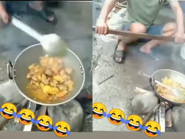 Man cooking first time video viral on social media Watch: शख्स पहली बार बनाने जा रहा था खाना, फिर जो हुआ उसे देख हंसी से लोटपोट हो जाएंगे आप