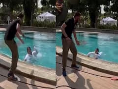 VIDEO: सनी लियोनी को इस शख्स ने दे दिया पूल में धक्का, एक्ट्रेस का देखिए क्या हो गया हाल...