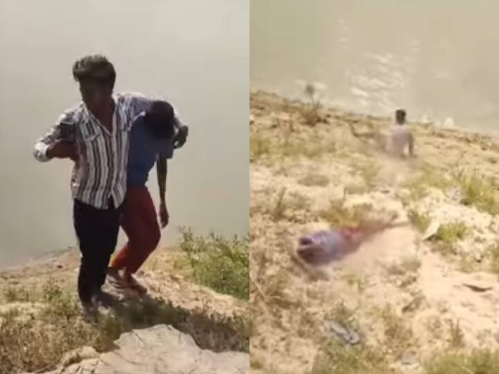 accident happened while taking a selfie video viral on social media Viral Video: नदी किनारे खड़े होकर Selfie ले रहे थे दो युवक, अचानक हुआ हादसा