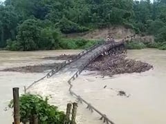 Bridge Washes Away After Heavy Rain In Meghalaya's South Garo Hills Region | WATCH