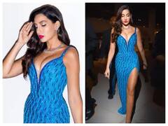 Photos: ડીપ નેક, થાઇ-હાઇ સ્લિટ ગાઉનમાં Nora Fatehiનો ગ્લેમરસ લૂક વાયરલ, જુઓ.........