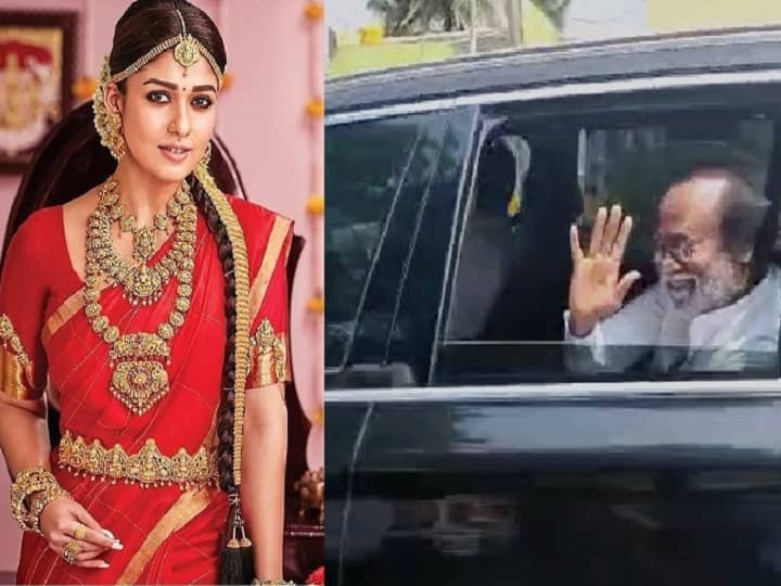 superstar rajinikanth attend and wish nayanthara vignesh shivan marriage Rajini in Nayan Marriage : ஜோராக நடைபெற்ற நயன் - விக்கி திருமணம்: மாஸ் எண்ட்ரி கொடுத்த சூப்பர்ஸ்டார் ரஜினி..!