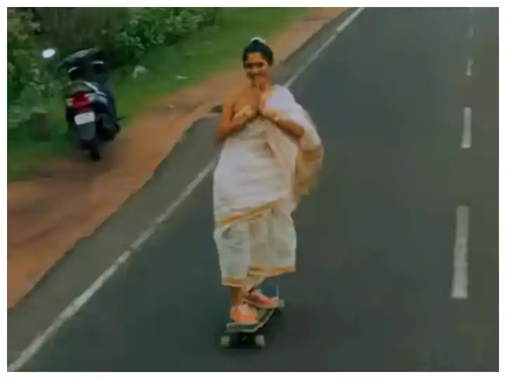 Kerela Woman in a Sari riding skateboard video going viral Watch: ਕੇਰਲ 'ਚ ਸਾੜ੍ਹੀ ਪਾ ਕੇ ਸਕੇਟਬੋਰਡਿੰਗ ਕਰਦੀ ਦਿਖੀ ਮਹਿਲਾ, ਵੀਡੀਓ ਬਟੋਰ ਰਿਹਾ ਖੂਬ ਵਾਹ-ਵਾਹ