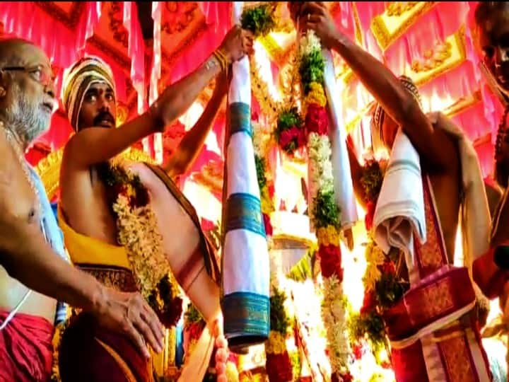 The Tirukkalyana ceremony was held at the Thiruvathavur Shiva Temple திருவாதவூர் : விமரிசையாக நடைபெற்ற சிவன் கோயில் திருக்கல்யாண வைபவம்.. பக்தி பிரவாகத்தில் மக்கள்..