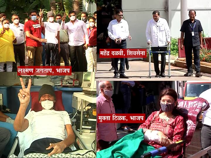 राज्यसभा निवडणुकीसाठी प्रत्येक मत महत्त्वाचं ठरत आहे. एकही आमदार रणांगणाबाहेर राहू नये यासाठी सगळ्याच राजकीय पक्षांकडून खबरादारी घेतली जात आहे. त्यामुळे आजारी असलेले आमदारही आज मतदानासाठी विधानभवनात दाखल झाले. या आमदारांमध्ये भाजपच्या मुक्ता टिळक, भाजपचेच लक्ष्मण जगताप आणि शिवसेनेचे महेंद्र दळवी यांचा समावेश आहे. आमदारांनी मतदानासाठी हजर राहावं यासाठी भाजप आणि शिवसेनेने अॅम्ब्युलन्सची सोय केली होती.