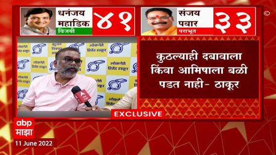 Hitendra Thakur Exclusive Interview : राज्यसभा निवडणुकीत सर्व विजयी उमेदवारांना मत दिलं ABP Majha