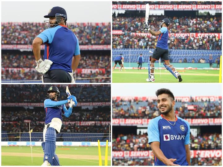 भारत और दक्षिण अफ्रीका (IND vs SA) के बीच 5 टी20 मैचों की सीरीज का दूसरा मुकाबला रविवार को बाराबती स्टेडियम (Barabati Stadium) , कटक में खेला जाएगा. इस मुकाबले के लिए भारतीय टीम प्लेइंग इलेवन में बदलाव कर सकती हैं. भारतीय खिलाड़ियों ने दूसरे टी20 मैच से जमकर अभ्यास किया.