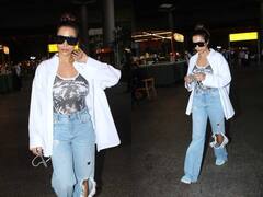 Malaika Arora Airport Look: डेनिम कूल लुक में एयरपोर्ट पहुंचीं मलाइका अरोड़ा