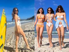 Khatron Ke Khiladi 12 :  केप टाउन का पारा हाई करतीं 'खतरों के खिलाड़ी' की बिकिनी बेब्स, बीच पर जमकर की मस्ती