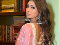 In Pics : अभिनेत्री मौनी रॉयचं पिंक साडीत सुंदर फोटोशूट, इन्स्टावर शेअर केले फोटो