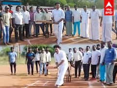 Anbil Mahesh Cricket : அன்பில் அடித்த ஷாட்.. போட்டோகிராபர் மீது பாய்ந்த பந்து.. கூட்டத்தில் கலகல!