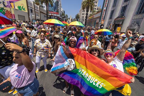 Produced by Christopher Street West, the LA Pride Parade is described as the second largest pride parade in the United States of America. Image Source: Getty Images