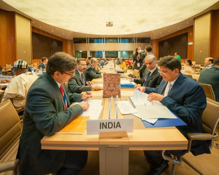 WTO  Corona Vaccines should be available at cheaper rates from developed countries says piyush goyal in  World Trade Organization WTO : विकसित देशांकडून वॅक्सिन  स्वस्त दरात मिळावी, भारताचे जागतिक व्यापार संघटनेच्या मंत्रिस्तरीय परिषदेत खडे बोल