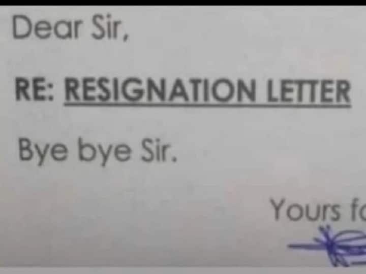This pic of a short and sweet resgination letter is going viral. Twitter shares their stories Shortest Resign Letter :   ఇలాంటి రాజీనామా లేఖ ఎక్కడా చూసి ఉండరు - అందుకే ఇంతలా వైరల్ అవుతోంది
