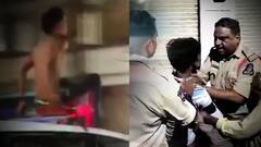 Drunkard Jumps On Police Patrolling Vehicle: హైదరాబాద్ ఆసిఫ్ నగర్ పరిధిలో తాగుబోతు హల్చల్| ABP Desam
