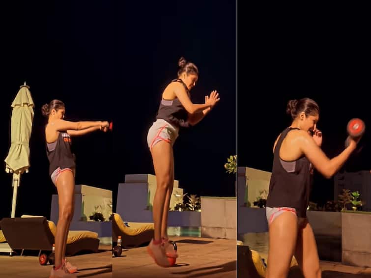 Irudhi Suttru actress Ritika Singh post workout session goes viral Watch Video Ritika Singh :  