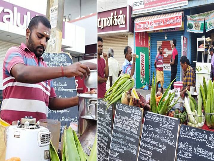 Villupuram: Awesome Villupuram youth in making juice in a natural way Villupuram: இயற்கை முறையில் ஜூஸ் தயாரிப்பில் அசத்தும் விழுப்புரம் இளைஞர் - கடையில் அலைமோதும் மக்கள் கூட்டம்...!