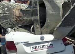 Navale Bridge Accident: अपघाताचं सत्र कधी थांबणार! सिमेंट मिक्सर  गाडीवर पलटी झाल्याने नवले पुलावर मोठा अपघात; दोघे जखमी तर गाडीचं मोठं नुकसान
