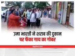 MP News: उमा भारती ने ओरछा में शराब की दुकान पर फेंका गाय का गोबर, दुकान खोलने की तुलना इस अपराध से की