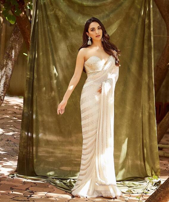 IN PICS| Kiara Advani Is A Vision To Behold In A White Saree