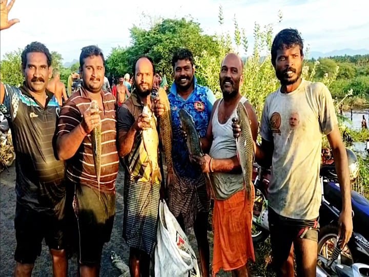 உசிலம்பட்டி அருகே உற்சாகமாக நடந்த மீன்பிடி திருவிழா ; போட்டி போட்டுக்கொண்டு மீன்களை பிடித்த மக்கள்..!