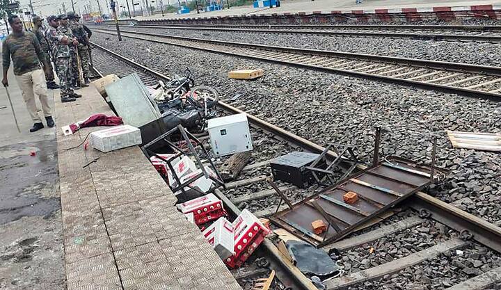 Madhya Pradesh's Gwalior city on Thursday witnessed a massive protest as over 1000 youth vandalised public and private properties, creating panic among the people at railway stations and on the roads. Violence that erupted around 12.30 pm reached several parts of the city, including two railway stations creating mayhem for over two-and-a-half hours in the city. (Image: PTI)
