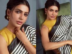 Samantha Traditional Pics: ब्लैक और येल्लो साड़ी में सामंथा ने लूट ली महफिल, फोटोज देख फैंस बोले-क्वीन