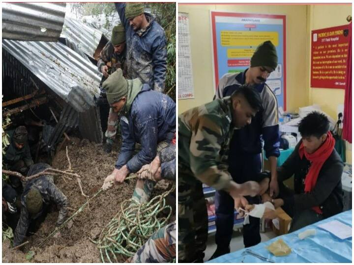 Army rescues operation in Sikkim landslide due to heavy rain Landslide in Sikkim: भारी बारिश से सिक्किम में भूस्खलन, सेना ने 8 लोगों को किया रेस्क्यू, एक की मौत