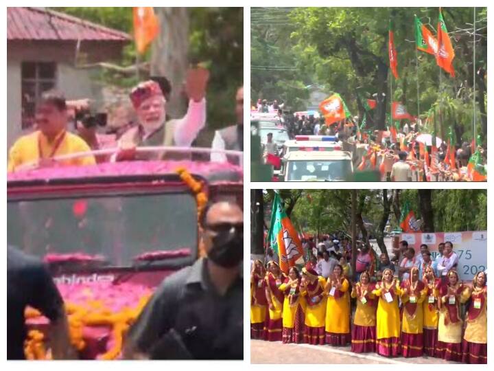 PM Modi Begins His 2 Day Himachal Pradesh Visit today with Dharamshala Road Show Himachal Pradesh: चुनाव से पहले धर्मशाला में PM मोदी का रोड शो, उमड़ा जनसैलाब, फूलों की हुई बारिश