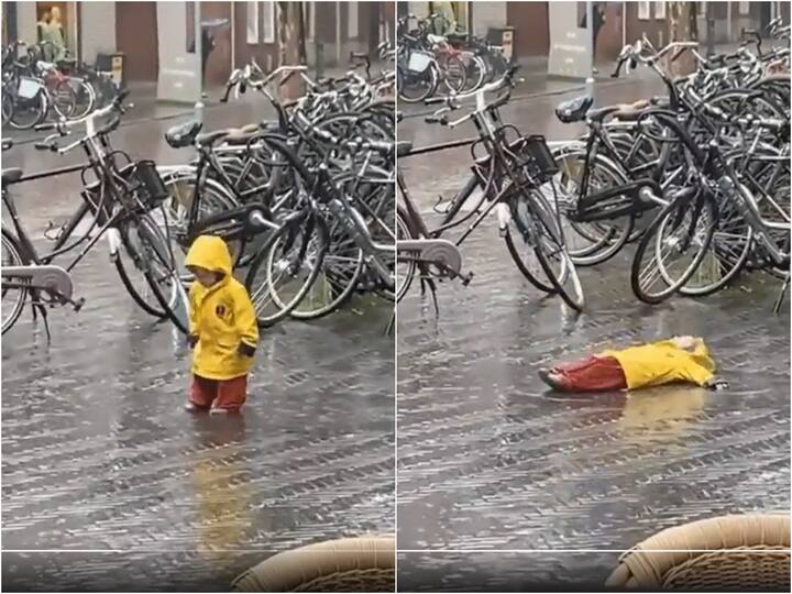 Viral Video A Kid Playing in Rain Will Make You Smile Today Watch Viral Video: ఏం ఎంజాయ్ చేస్తున్నావ్ రా బుడ్డోడా- వాన పడితే ఇట్టుండాలి మరి!