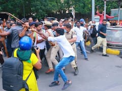 In Pics | Telangana Congress Protest Outside Hyderabad Raj Bhavan