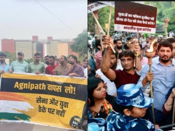 Delhi News Youth Halla Bol organization leaders took to the streets of Delhi to protest against the Agneepath scheme Ann New Delhi: अग्निपथ स्कीम के विरोध में दिल्ली की सड़कों पर उतरे ये संगठन, भारतीय युवा कांग्रेस ने भी खोला मोर्चा
